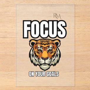 Focus op je Doelen Tijger T-shirt Motiverend Acryl Uitnodigingen