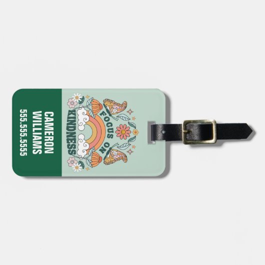 Focus op Kindness Groovy Graphic Bagagelabel (Voorkant horizontaal)