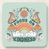 Focus op Kindness Groovy Graphic Bier Onderzetter (Voorkant)