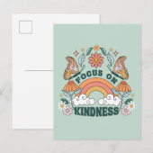 Focus op Kindness Groovy Graphic Briefkaart (Voorkant / Achterkant)