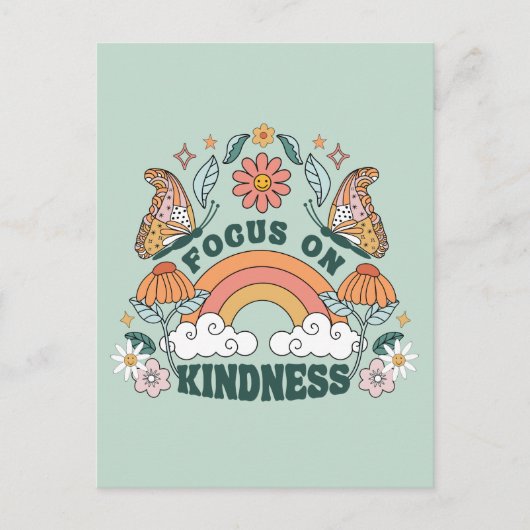 Focus op Kindness Groovy Graphic Briefkaart (Voorkant)