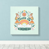 Focus op Kindness Groovy Graphic Canvas Afdruk (Insitu (Houten vloer))