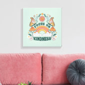 Focus op Kindness Groovy Graphic Canvas Afdruk (Insitu (Woonkamer))