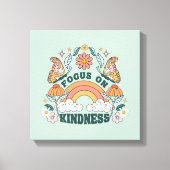 Focus op Kindness Groovy Graphic Canvas Afdruk (Voorkant)