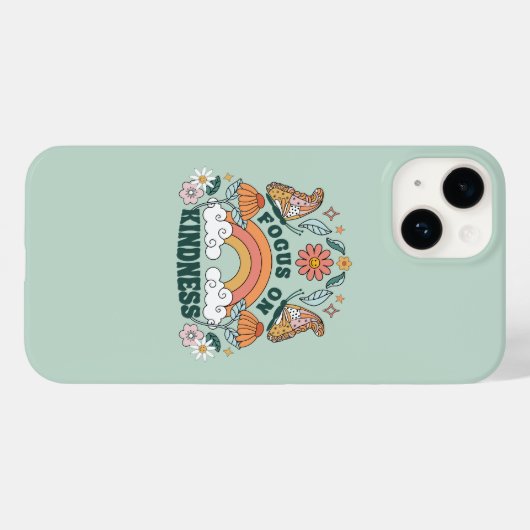Focus op Kindness Groovy Graphic Case-Mate iPhone Case (Achterkant (horizontaal))
