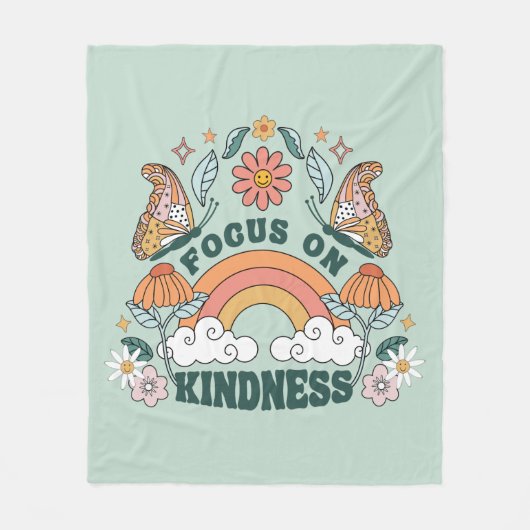 Focus op Kindness Groovy Graphic Fleece Deken (Voorkant)