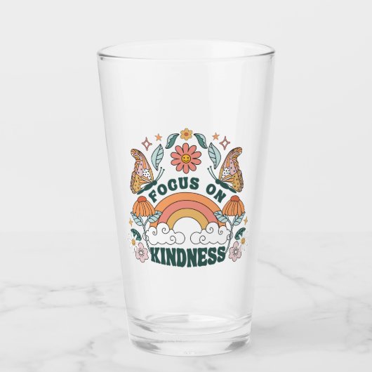 Focus op Kindness Groovy Graphic Glas (Voorkant)