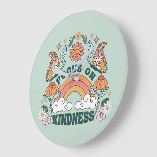 Focus op Kindness Groovy Graphic Grote Klok (Hoek)