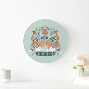 Focus op Kindness Groovy Graphic Grote Klok