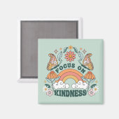Focus op Kindness Groovy Graphic Magneet (Voorkant / Achterkant)