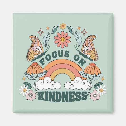 Focus op Kindness Groovy Graphic Magneet (Voorkant)