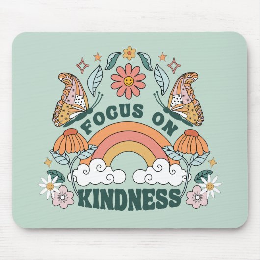 Focus op Kindness Groovy Graphic Muismat (Voorkant)