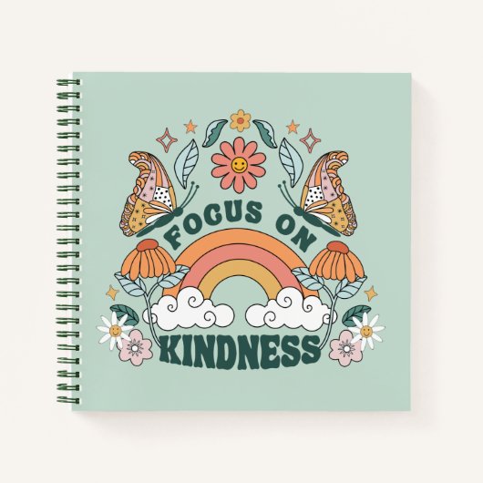 Focus op Kindness Groovy Graphic Notitieboek (Voorkant)