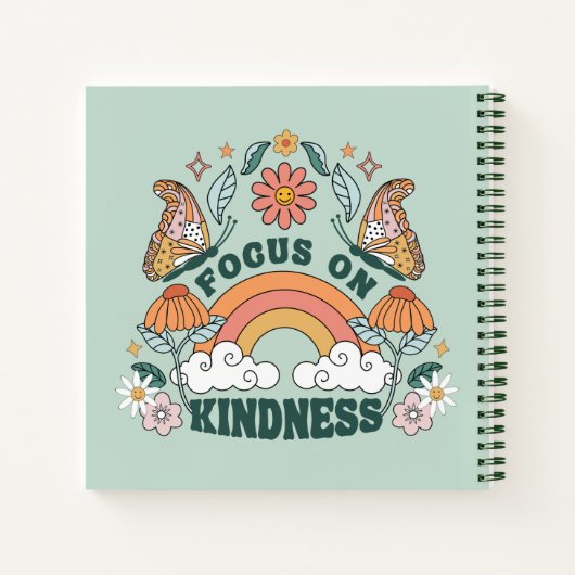Focus op Kindness Groovy Graphic Notitieboek (Achterkant)