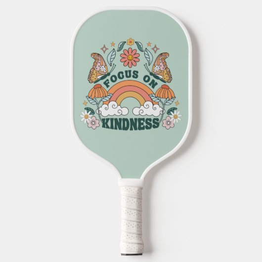 Focus op Kindness Groovy Graphic Pickleball Paddle (Voorkant)