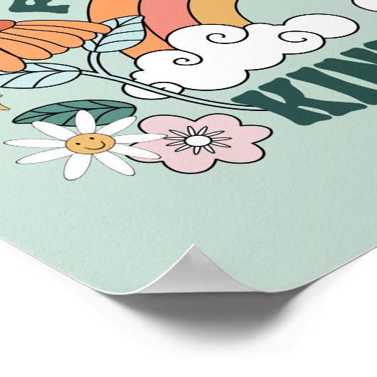 Focus op Kindness Groovy Graphic Poster (Hoek)