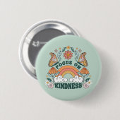 Focus op Kindness Groovy Graphic Ronde Button 5,7 Cm (Voorkant /achterkant)