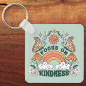 Focus op Kindness Groovy Graphic Sleutelhanger (Voorkant)