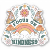 Focus op Kindness Groovy Graphic Sticker (Voorkant)