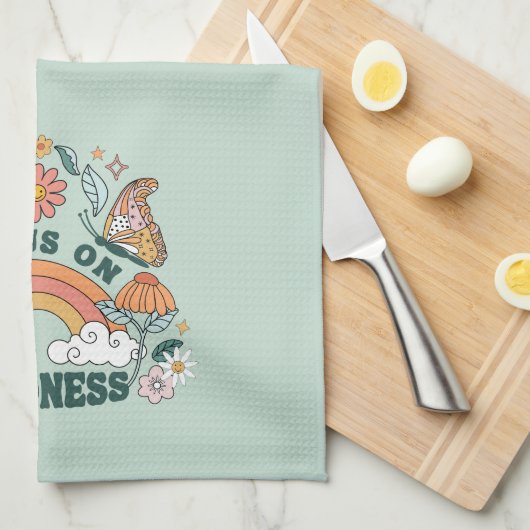 Focus op Kindness Groovy Graphic Theedoek (Quarter Fold)