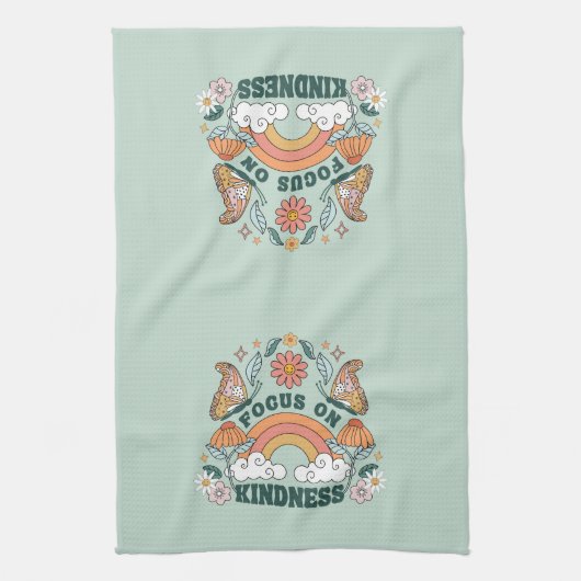 Focus op Kindness Groovy Graphic Theedoek (Verticaal)