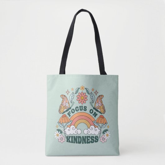 Focus op Kindness Groovy Graphic Tote Bag (Voorkant)