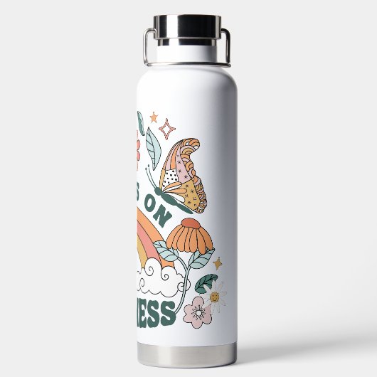 Focus op Kindness Groovy Graphic Waterfles (Achterkant)