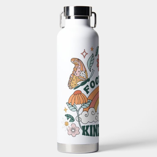 Focus op Kindness Groovy Graphic Waterfles (Voorkant)