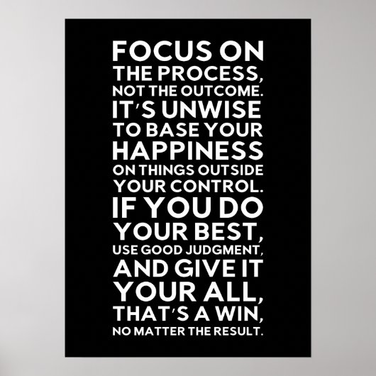 Focus op proces, niet op resultaat - motivatie voo poster (Voorkant)