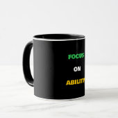 Focus op Vermogen Aangepaste Tekst Disability Prid Mok (Voorkant links)