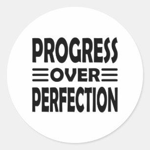 Focus op vooruitgang   Motivatie groei Ronde Sticker