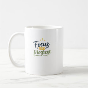 Focus Op Vooruitgang Motiverende Lettertypografie Koffiemok