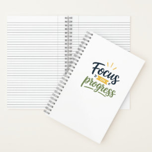 Focus Op Vooruitgang Motiverende Lettertypografie Notitieboek