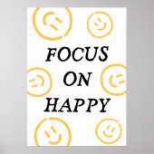 Focus op vrolijk poster (Voorkant)
