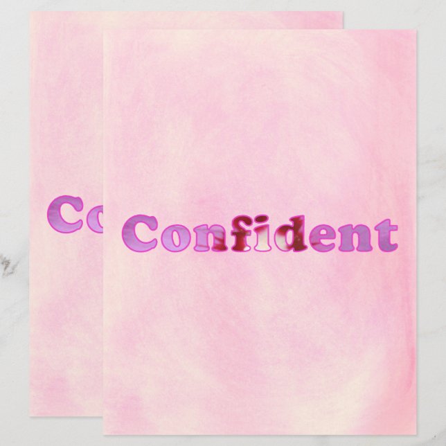 Focus op zelfverzekerd, roze blends plakboekpapier (Voorkant / Achterkant)