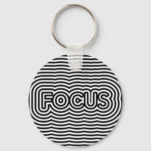 Focus optische illusie op witte lijnen sleutelhanger