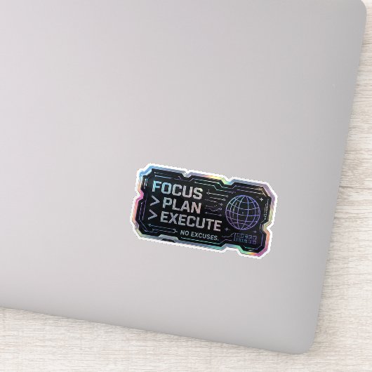 Focus Plan Uitvoeren Geen Excuses | Motiverend Sticker (Detail)
