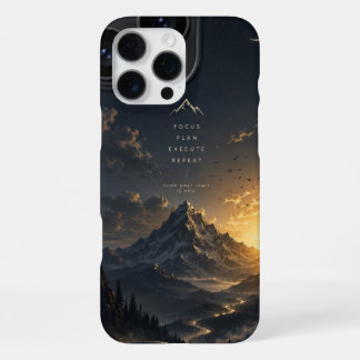 Focus Plan Uitvoeren Herhalen – Berg Motivatie Ph iPhone 16 Pro Max Hoesje
