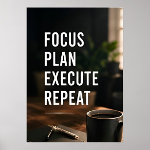 🎯 Focus Plan Uitvoeren Herhalen Succes Mentalitei Poster