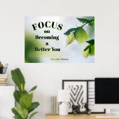 "Focus"Positieve citatie "Wanddecoratie & Poster" Poster (Thuiskantoor)