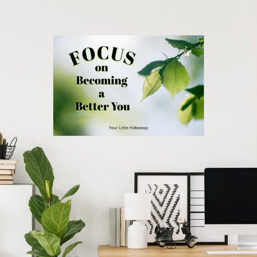 "Focus"Positive Quotation "Wall art & Poster"  Poster (Thuiskantoor)