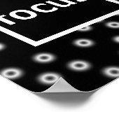 focus poster op zwart - wit abstract (Hoek)