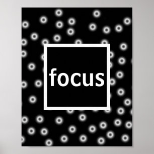 focus poster op zwart - wit abstract