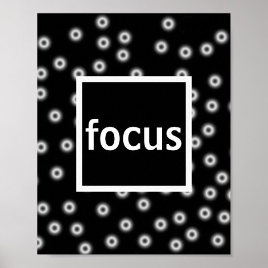 focus poster op zwart - wit abstract (Voorkant)