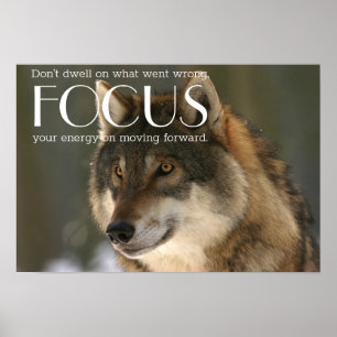 Focus Quote op het Wolf Afbeelding Aanmoediging Po Poster