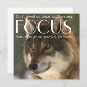 Focus Quote op Wolf Afbeelding Aanmoediging Kaart (Voorkant / Achterkant)