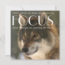 Focus Quote op Wolf Afbeelding Aanmoediging Kaart