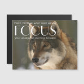 Focus Quote op Wolf Afbeelding Inspirerend Magnet (Voorkant / Achterkant)
