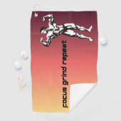 "Focus, Slijpen, Herhalen" Motiverend Golfhanddoek (Insitu)