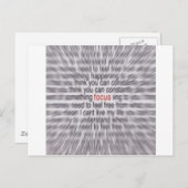 FOCUS-SWAY BRIEFKAART (Voorkant / Achterkant)